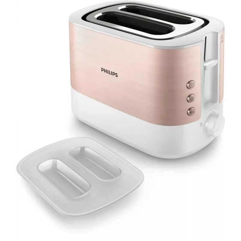 Philips Viva Collection HD2638/11 Torradeira 2 fatias 950 W Rose Gold, Branco