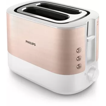 Philips Viva Collection HD2638/11 Torradeira 2 fatias 950 W Rose Gold, Branco