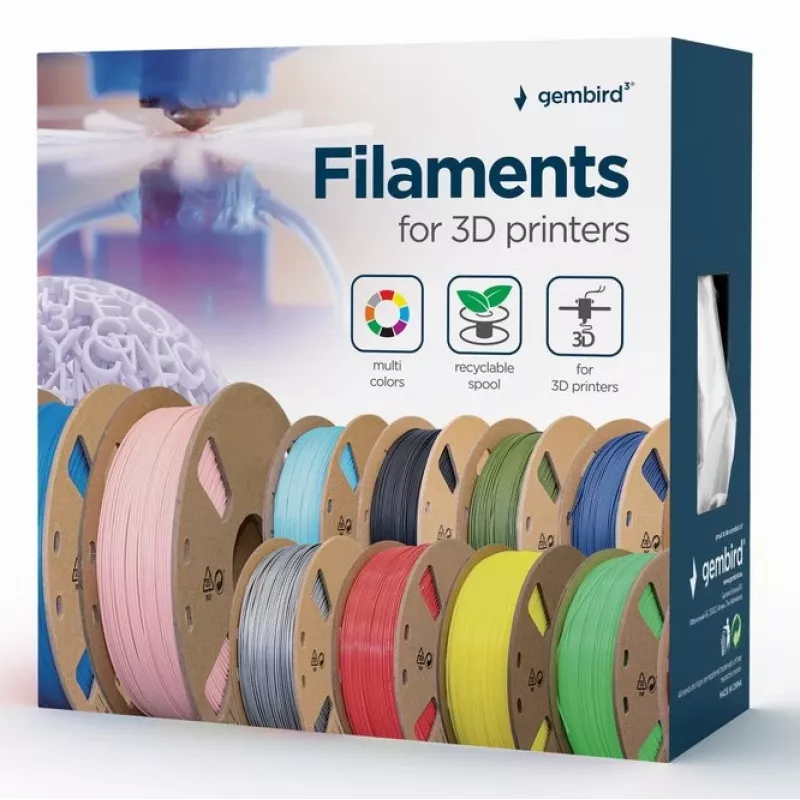 Gembird 3DP-PLA+1.75-02-BK Filamento PLA+ 1,75 mm preto 1 kg