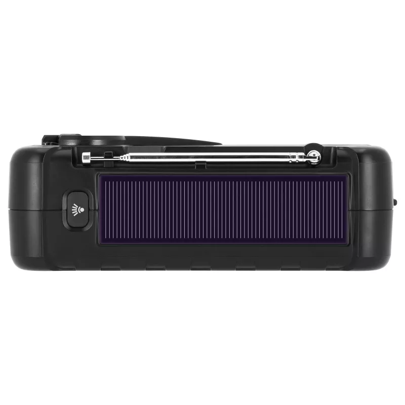 TechniSat TechniRadio Solar 2 Rádio portátil DAB+/FM com painel solar e manivela, Preto/Laranja