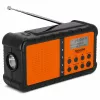 TechniSat TechniRadio Solar 2 Rádio portátil DAB+/FM com painel solar e manivela, Preto/Laranja