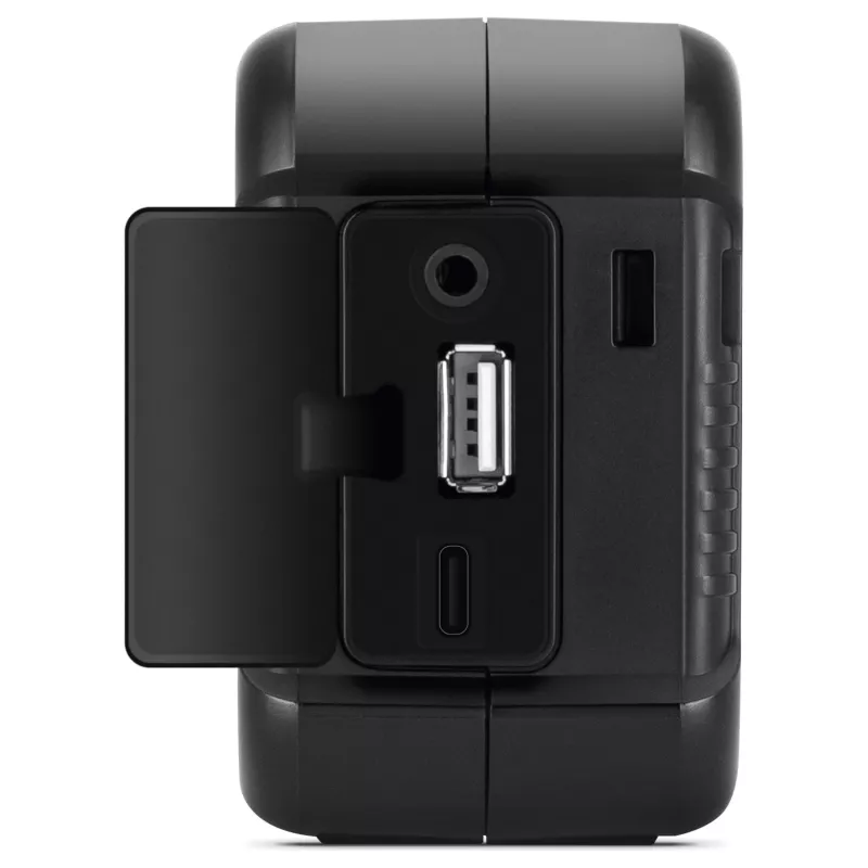 TechniSat TechniRadio Solar 2 Rádio portátil DAB+/FM com painel solar e manivela, Preto/Laranja