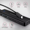 AXAGON HUE-C2C Hub de viagem USB-C 5 Gbps, 2x USB-A + 2x USB-C, USB-C Power IN, cabo de 19 cm
