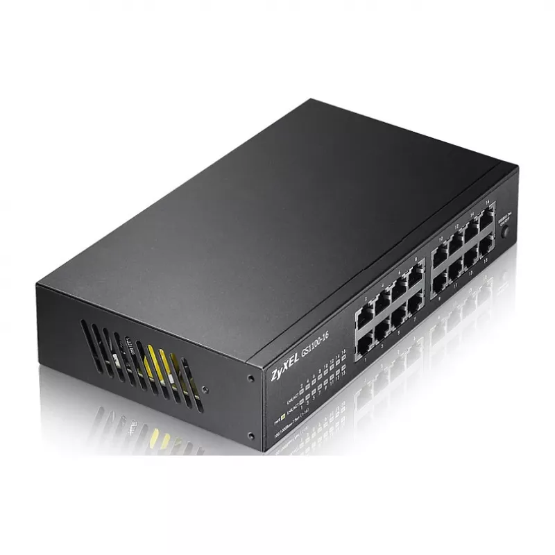 ZyXEL GS1100-16E Switch Gigabit Não Gerido de 16 Portas em Metal