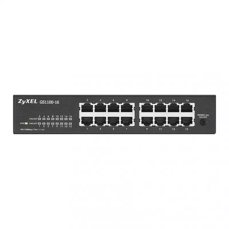 ZyXEL GS1100-16E Switch Gigabit Não Gerido de 16 Portas em Metal