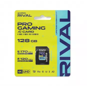 GOODRAM microSDXC 128GB V30 A2 UHS-I U3 RIVAL + Adaptador