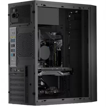 Logic Concept J23 PRO Caixa de Computador Mid-Tower Preta com Vidro Temperado, USB-C, Ventoinhas ARGB