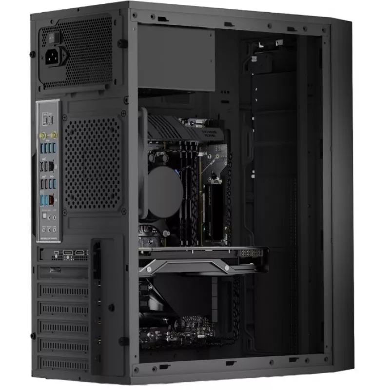 Logic Concept J23 PRO Caixa de Computador Mid-Tower Preta com Vidro Temperado, USB-C, Ventoinhas ARGB