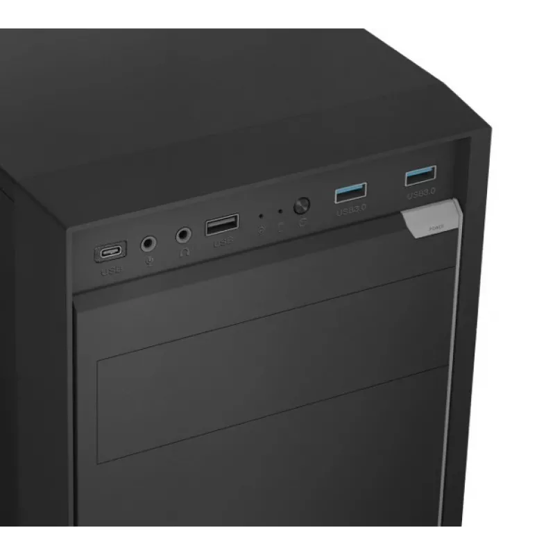 Logic Concept J23 PRO Caixa de Computador Mid-Tower Preta com Vidro Temperado, USB-C, Ventoinhas ARGB