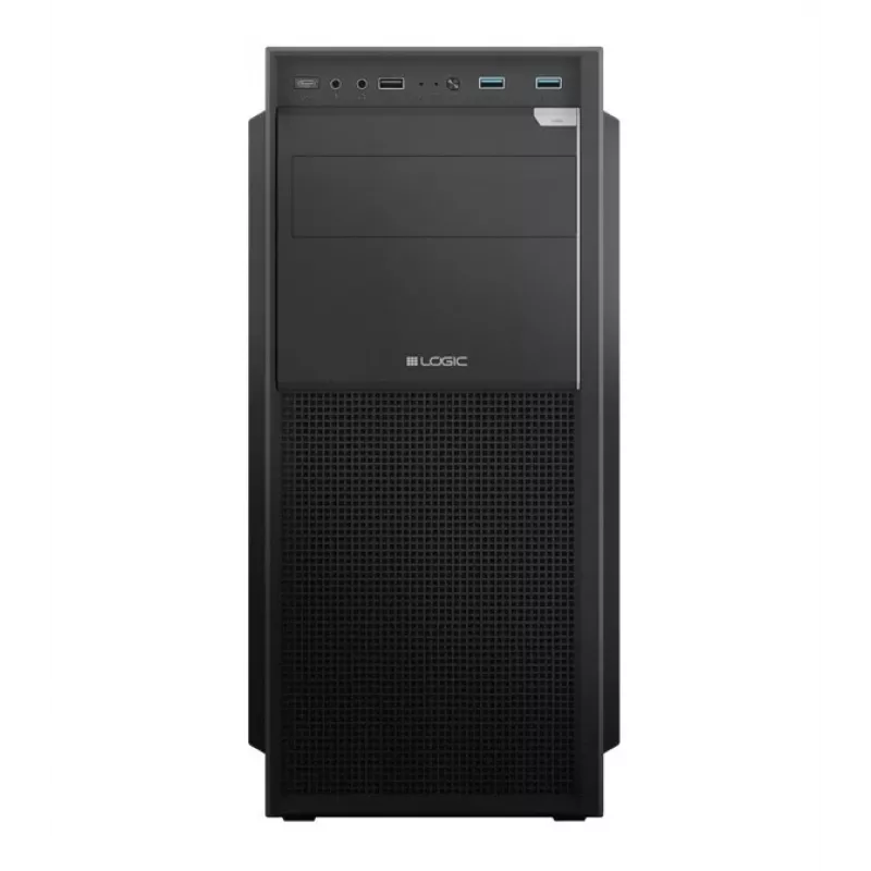 Logic Concept J23 PRO Caixa de Computador Mid-Tower Preta com Vidro Temperado, USB-C, Ventoinhas ARGB