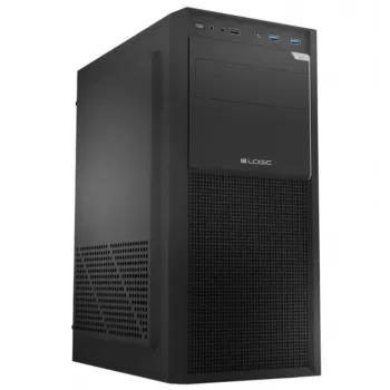Logic Concept J23 PRO Caixa de Computador Mid-Tower Preta com Vidro Temperado, USB-C, Ventoinhas ARGB