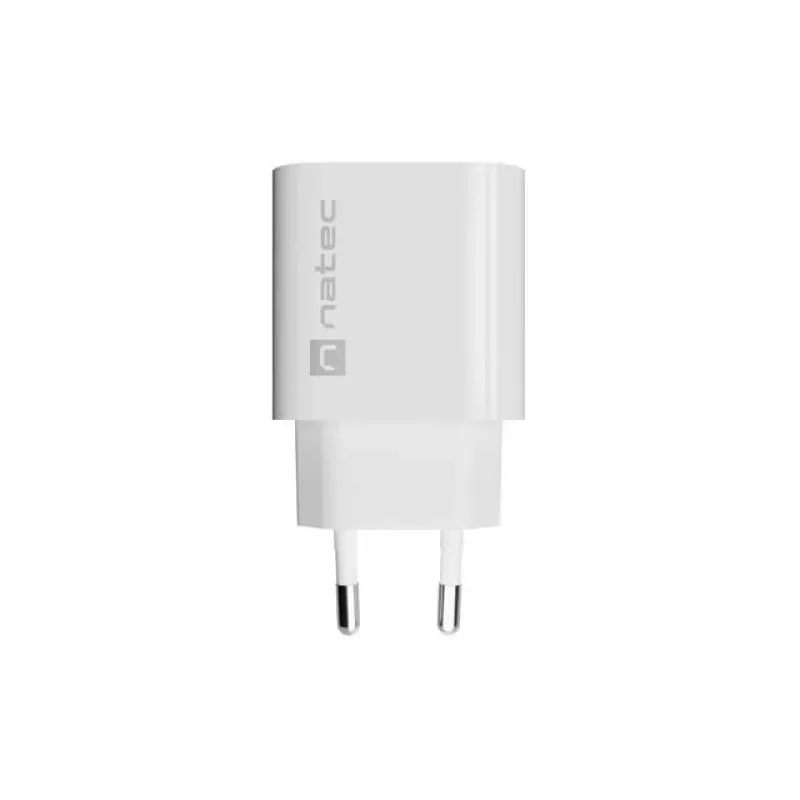 NATEC Ribera Carregador de Parede 1x USB-A + 1x USB-C 20W Branco