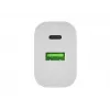 NATEC Ribera Carregador de Parede 1x USB-A + 1x USB-C 20W Branco