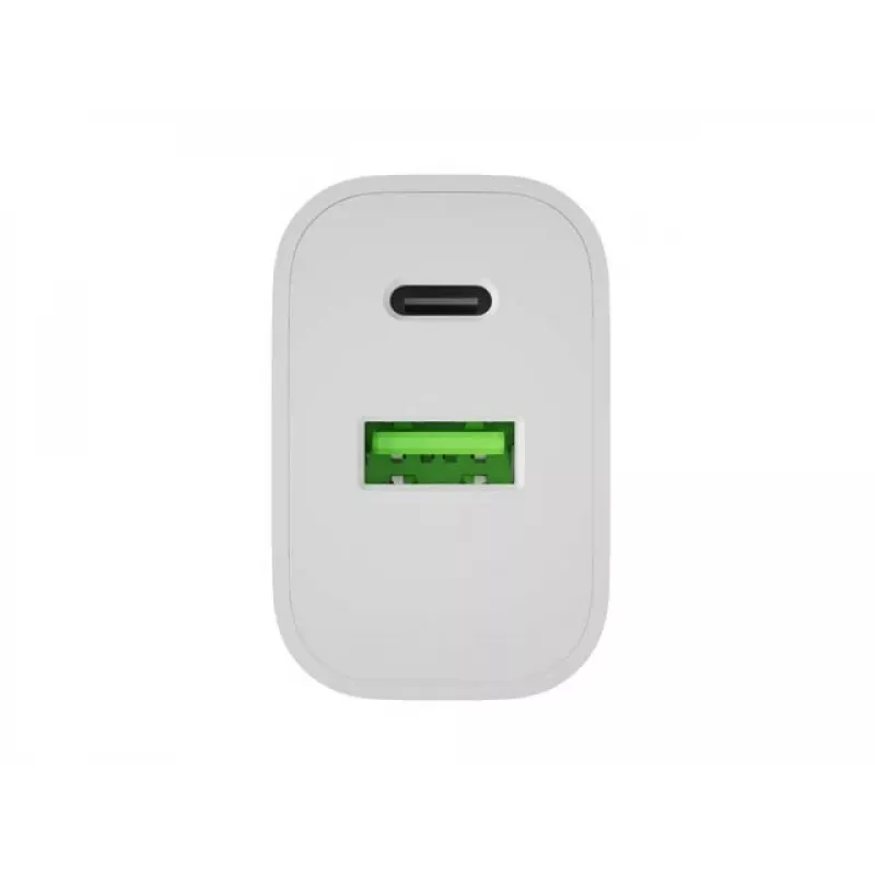 NATEC Ribera Carregador de Parede 1x USB-A + 1x USB-C 20W Branco