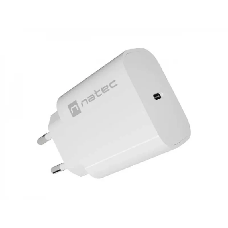 NATEC Ribera Carregador de Parede 1x USB-C 20W Branco