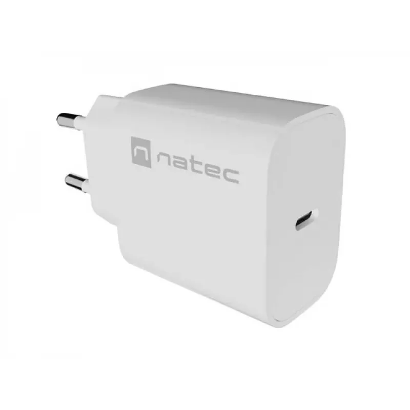 NATEC Ribera Carregador de Parede 1x USB-C 20W Branco