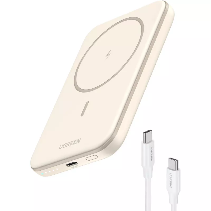 UGREEN Powerbank Mini 5000mAh Wireless 15W com MagSafe Branco