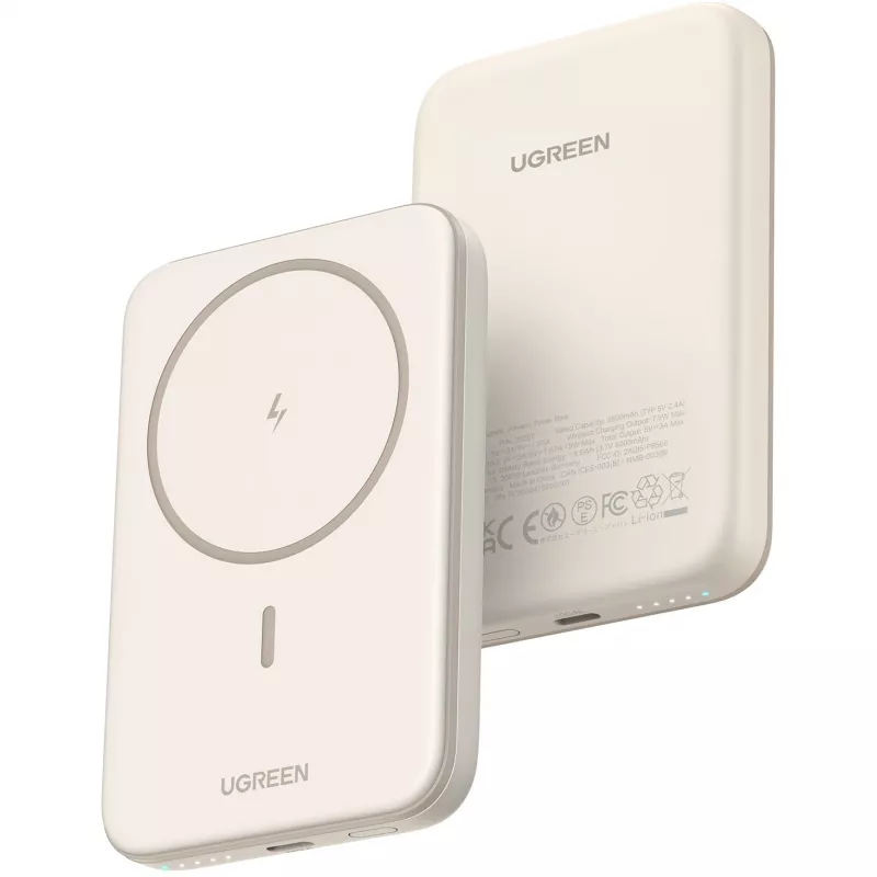 UGREEN Powerbank Mini 5000mAh Wireless 15W com MagSafe Branco