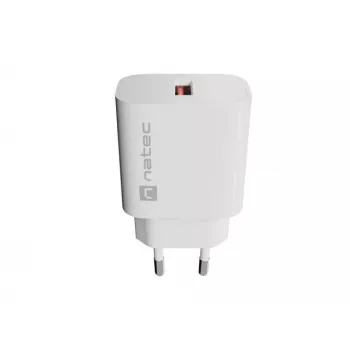 Carregador de Parede NATEC Ribera 1x USB-A 18W Branco