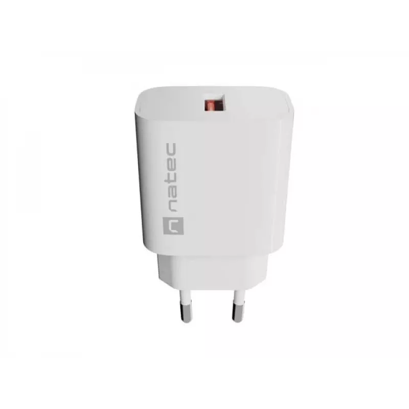 Carregador de Parede NATEC Ribera 1x USB-A 18W Branco