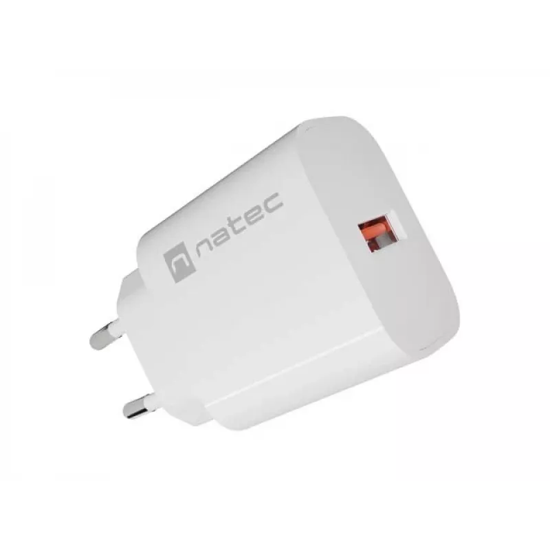 Carregador de Parede NATEC Ribera 1x USB-A 18W Branco
