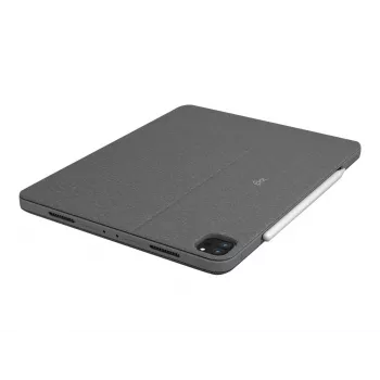 Logitech Combo Touch Teclado e Capa Folio com Trackpad, retroiluminado, Apple Smart Connector, Layout Francês AZERTY, Oxford Cinzento, para Apple iPad Pro 12,9 polegadas (5.ª Geração)
