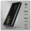 Caixa Externa AXAGON EEM2-SD2B 10Gbps M.2 NVMe/SATA SSD com Indicador LED, USB-C, Preto