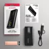 Caixa Externa AXAGON EEM2-SD2B 10Gbps M.2 NVMe/SATA SSD com Indicador LED, USB-C, Preto