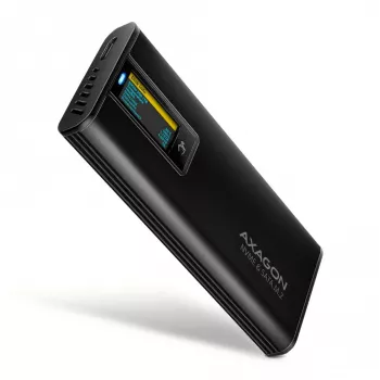 Caixa Externa AXAGON EEM2-SD2B 10Gbps M.2 NVMe/SATA SSD com Indicador LED, USB-C, Preto