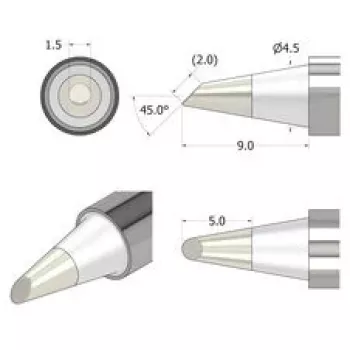 Ponta de Soldar iFixit FixHub cónica-em cinzel 1,5 mm prateada