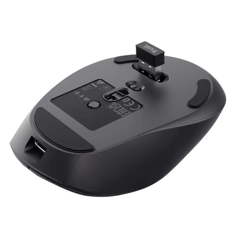 Rato sem fios Trust Zevo Fast Recharge Multi-Wireless preto