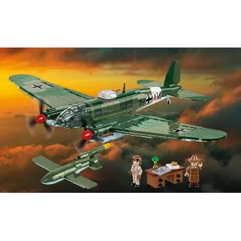 Conjunto de blocos de construção COBI Heinkel HE 111 H-22 com bomba voadora V1 927 peças