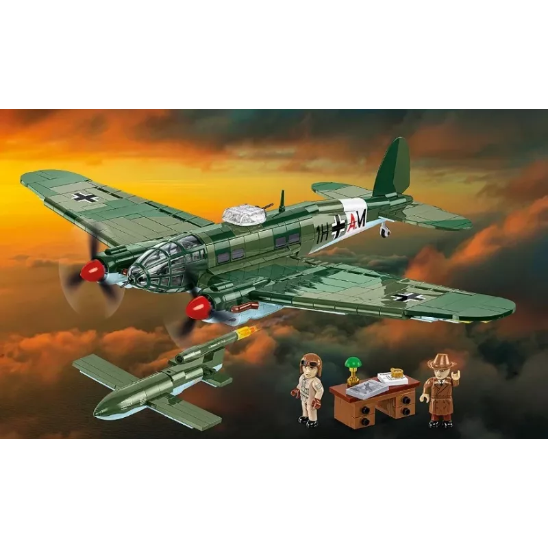 Conjunto de blocos de construção COBI Heinkel HE 111 H-22 com bomba voadora V1 927 peças