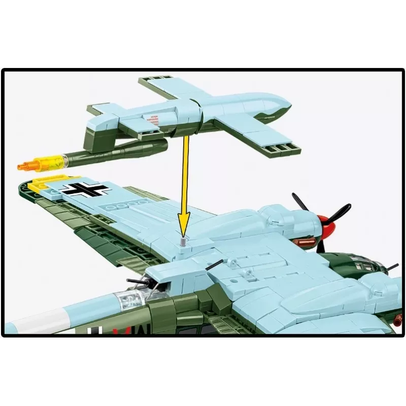 Conjunto de blocos de construção COBI Heinkel HE 111 H-22 com bomba voadora V1 927 peças