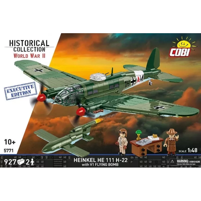 Conjunto de blocos de construção COBI Heinkel HE 111 H-22 com bomba voadora V1 927 peças