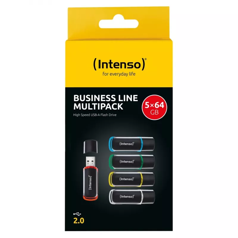 Pen drive Intenso Business Line 64GB USB 2.0 pack de 5 (várias cores)