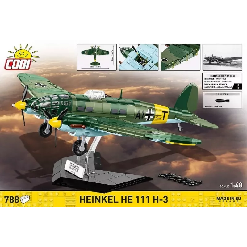 Blocos de construção COBI Heinkel HE 111 H-3 788 peças