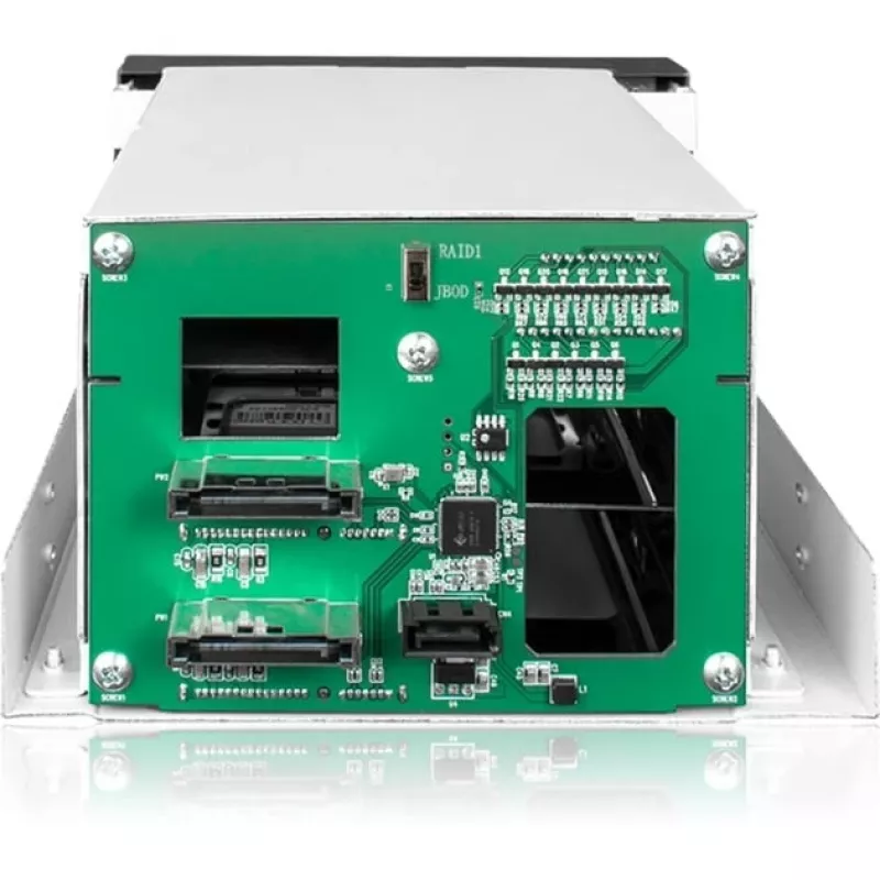 ICY BOX FatCage 2x 2.5/3.5 SATA HDD/SSD RAID 1 em baía 5.25 preto/prateado