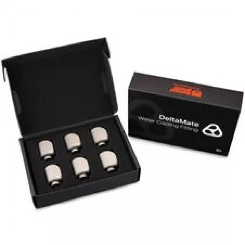 Racor giratório Thermal Grizzly DeltaMate - 90°, níquel mate, pack de 6