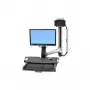 Sistema combinado Ergotron StyleView Sit-Stand com superfície de trabalho e suporte pequeno para CPU preto