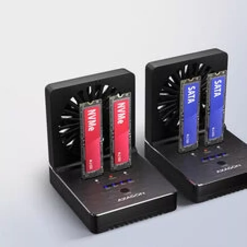 Docking station AXAGON ADSA-M2C22, função de clonagem de SSD duplo, USB-C 3.2 20 Gbit/s