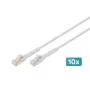 Cabo de rede angular DIGITUS CAT 6A F-FTP, cobre, 0,5 m, cinzento, pack de 10