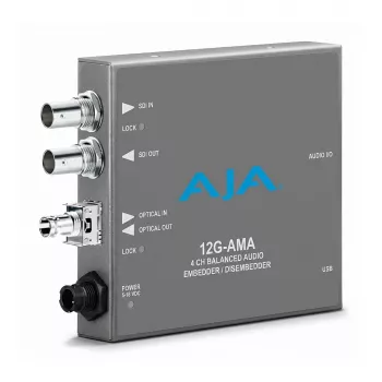 Embedder/Disembedder de áudio analógico AJA 12G-AMA-R 12G-SDI com XLR de 4 canais