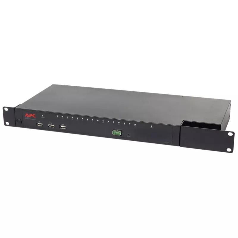 Comutador KVM APC KVM1116R - 1 utilizador local, 16 portas, VGA, USB, montagem em rack 1U