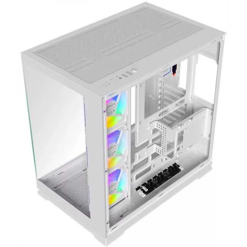 Caixa de PC mid-tower Krux Atron White com vidro temperado
