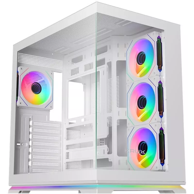 Caixa de PC mid-tower Krux Atron White com vidro temperado