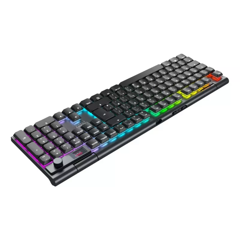 Teclado mecânico gaming CHERRY XTRFY MX 10.1 Wireless tamanho completo, tri-mode (USB-C, 2,4 GHz, Bluetooth 5.1), interruptores Cherry MX RGB Red, RGB por tecla, QWERTY, preto