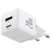 Baseus Palm 20W carregador de parede USB-C + USB-A, branco
