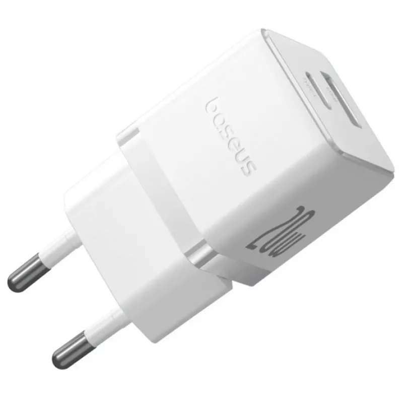 Baseus Palm 20W carregador de parede USB-C + USB-A, branco