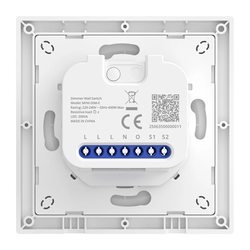 Interruptor/dimmer de parede inteligente Wi-Fi SONOFF MINI-DIM-E com Matter